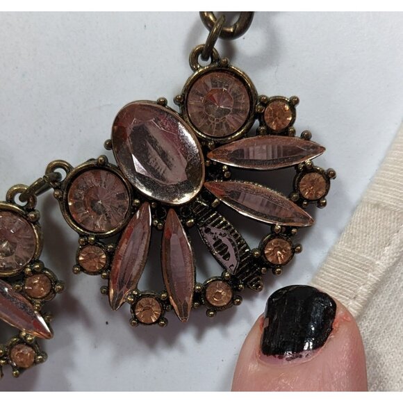 Funky Glam Y2K Style Floral Gemmed Statement Necklace (Missing Stone) - Picture 3 of 7